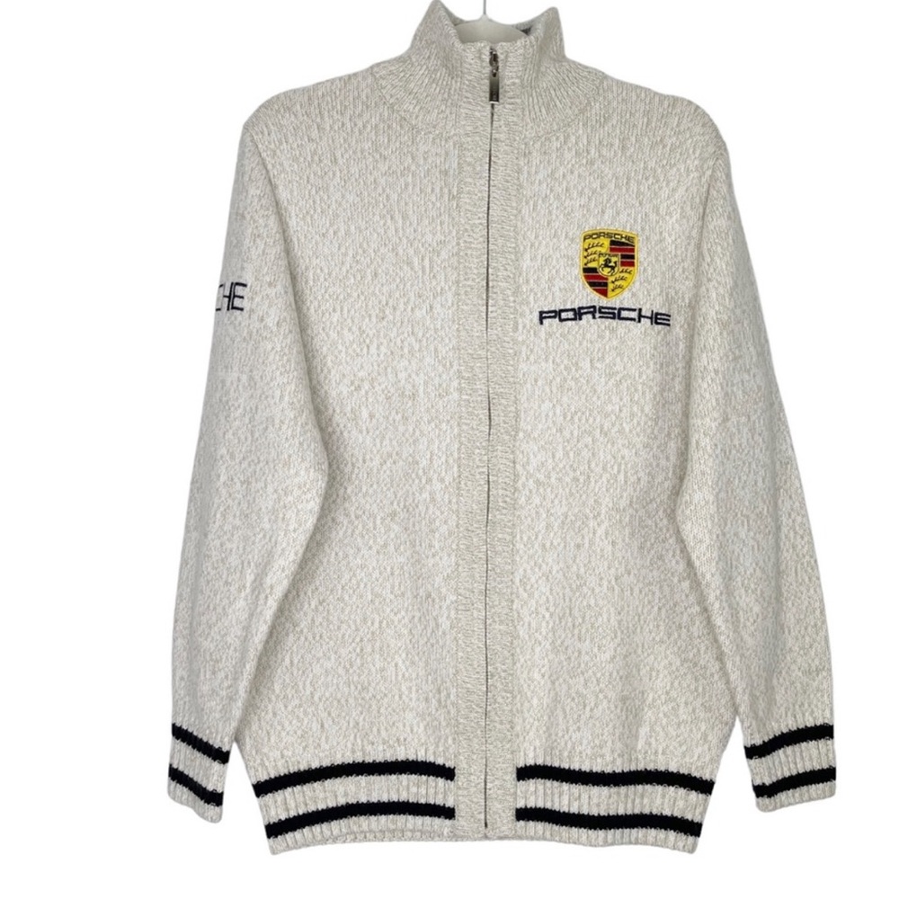 Porsche Cardigan Zip Sweater Mens Size Large